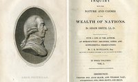 The Wealth of Nations by Adam Smith supplied the thesis for a free market system and the foundation for modern economics. 