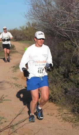 Jerry Nairn runs as part of Insulindepence's "Triabetes" challenge. Jerry Nairn runs as part of Insulindepence's "Triabetes" challenge.