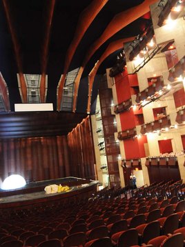 Merchant Hall, interior, during final construction stage.