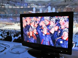 Team USA through the press monitors Team USA through the press monitors