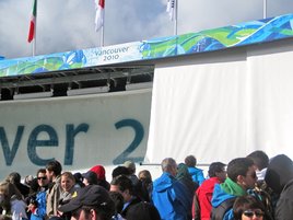 Shades cover the course to protect the ice from the sun. Shades cover the course to protect the ice from the sun.