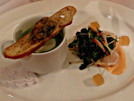 Chilled Asparagus sop and Miso-White Tuna Tartare Photo/JKubin Chilled Asparagus sop and Miso-White Tuna Tartare Photo/JKubin