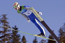 Nicholas Alexander has the best placing for Team USA jumping to 28th place in the Ski Jumping Large Hill Individual Qualification Round at Whistler Olympic Park during the Vancouver 2010 Winter Olympics. (United Press International) Nicholas Alexander has the best placing for Team USA jumping to 28th place in the Ski Jumping Large Hill Individual Qualification Round at Whistler Olympic Park during the Vancouver 2010 Winter Olympics. (United Press International)