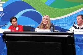 American medalists Apolo Anton Ohno, Lyndsey Vonn and Bill Demong talked Satuday about the success of the team. American medalists Apolo Anton Ohno, Lyndsey Vonn and Bill Demong talked Satuday about the success of the team.