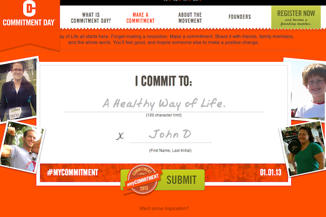 Commitment Day challenges people in 30 cities and 22 states to make a commitment to their own health in 2013.