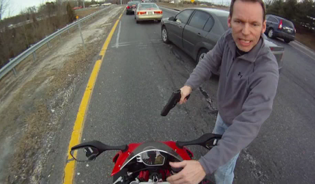 Screen capture from YouTube video of motorcyclist Anthony Graber's  arrest.