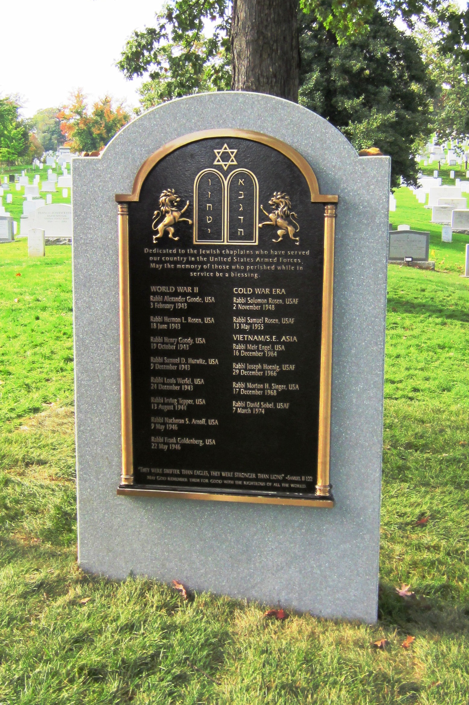 Jewish Chaplains' Monument at Arlington National Cemetery