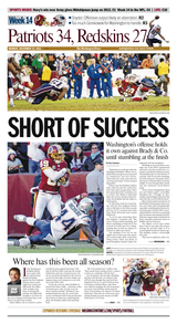 Week 14: Redskins hang with Patriots, but stumble late, fall 34-27