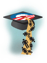 Illustration: Obama education by John Camejo for The Washington Times
