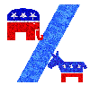 Illustration Republicans and Democrats by Alexander Hunter for The Washington Times