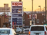 Gas prices at an Exxon Mobil station at New York Avenue and Bladensburg Road in Northeast Washington and elsewhere rapidly continue their upward march. (Andrew S. Geraci/The Washington Times)