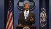 President Obama is impersonated by actor tor Jay Pharoah on NBC's "Saturday Night Live" talking about the impact of the sequester, March 2, 2013.