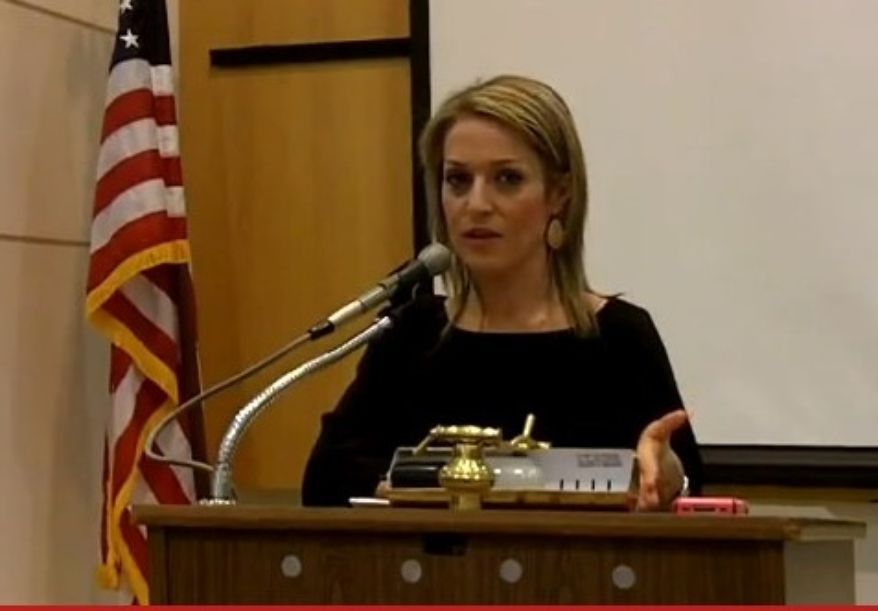 Emily Miller speaking at the meeting of the Virginia Citizens Defense League. Annandale, Va. Thursday, Feb. 28, 2013.