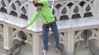 Raw: Tightrope Walk Between Cathedral Spires