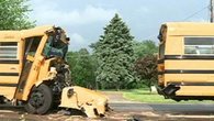 Chain-Reaction School Bus Crash Injures About 50