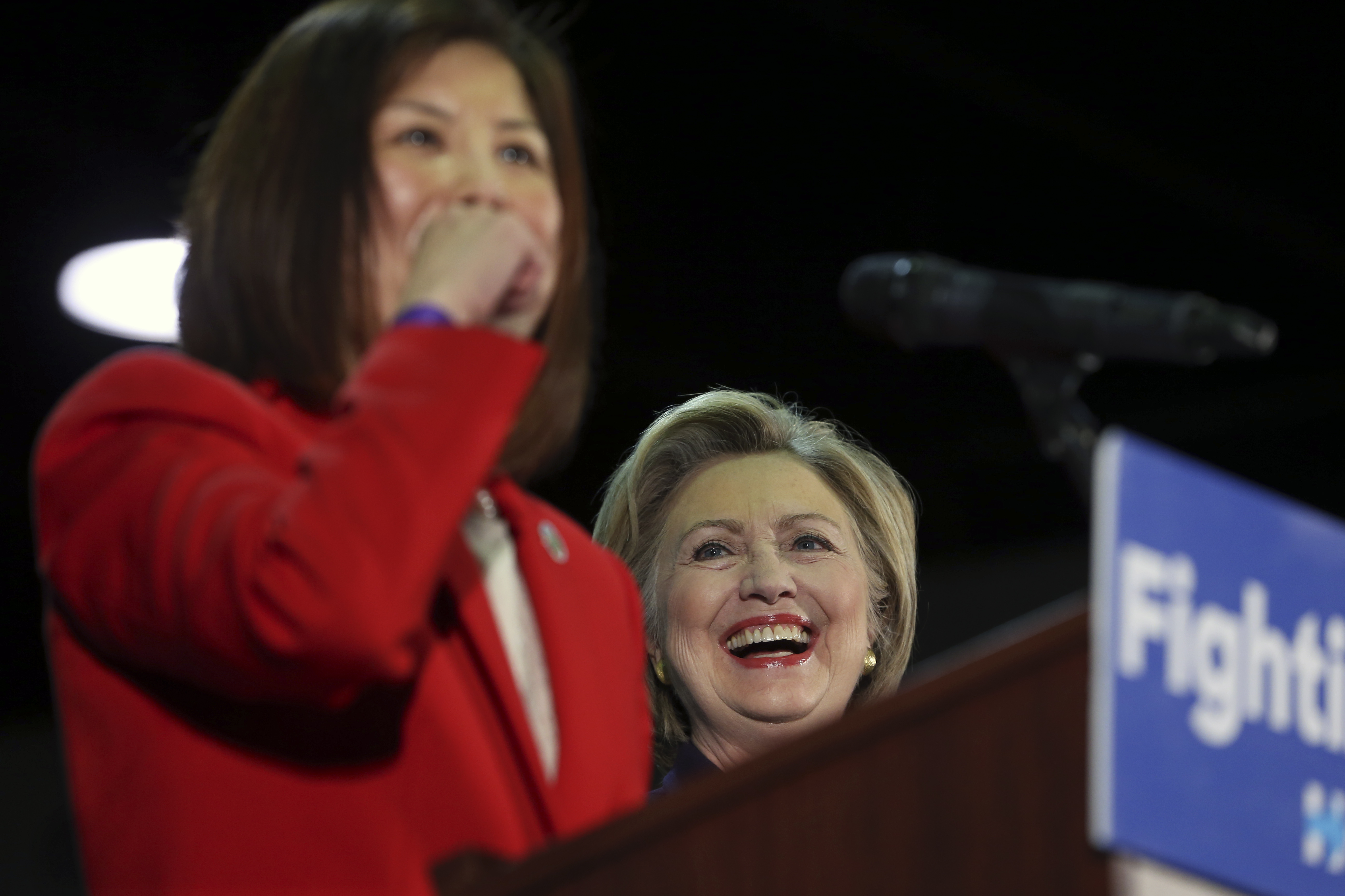 Hillary Clinton laughs as woman removes 'under God' from Pledge of