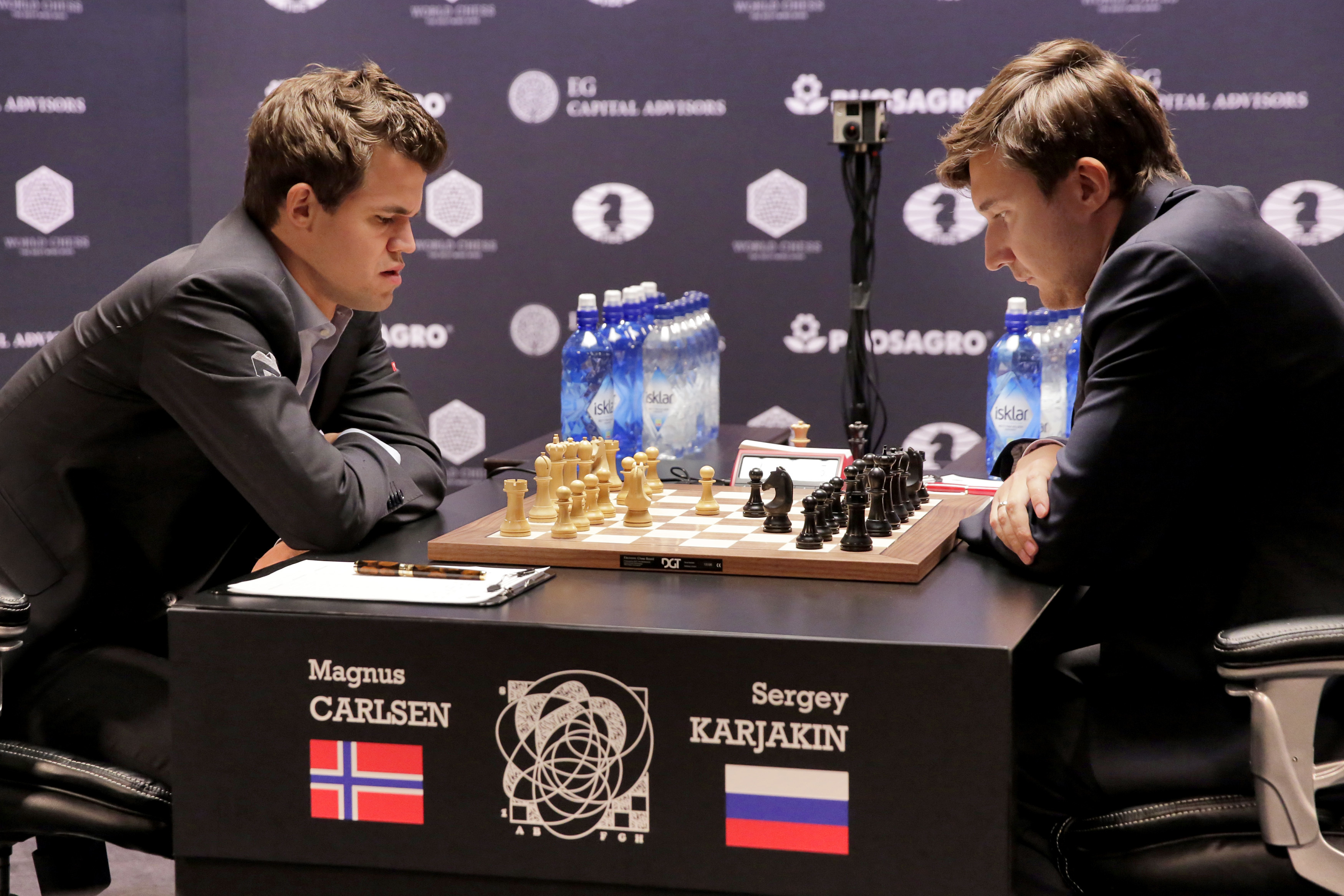 World Chess Champion Carlsen Evens Score Against Russian