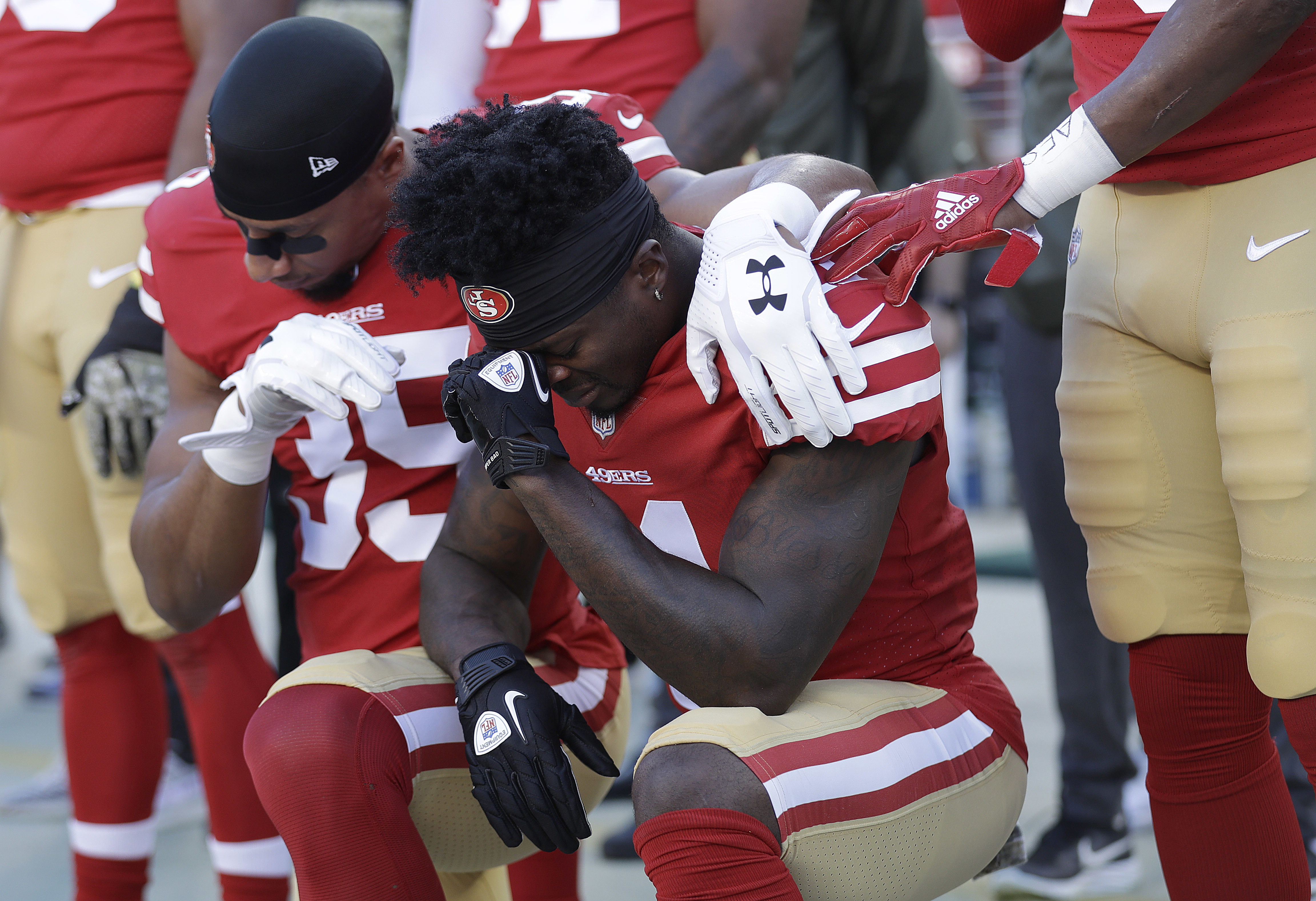 49ers' Marquise Goodwin pays tribute to wife's strength after loss of son