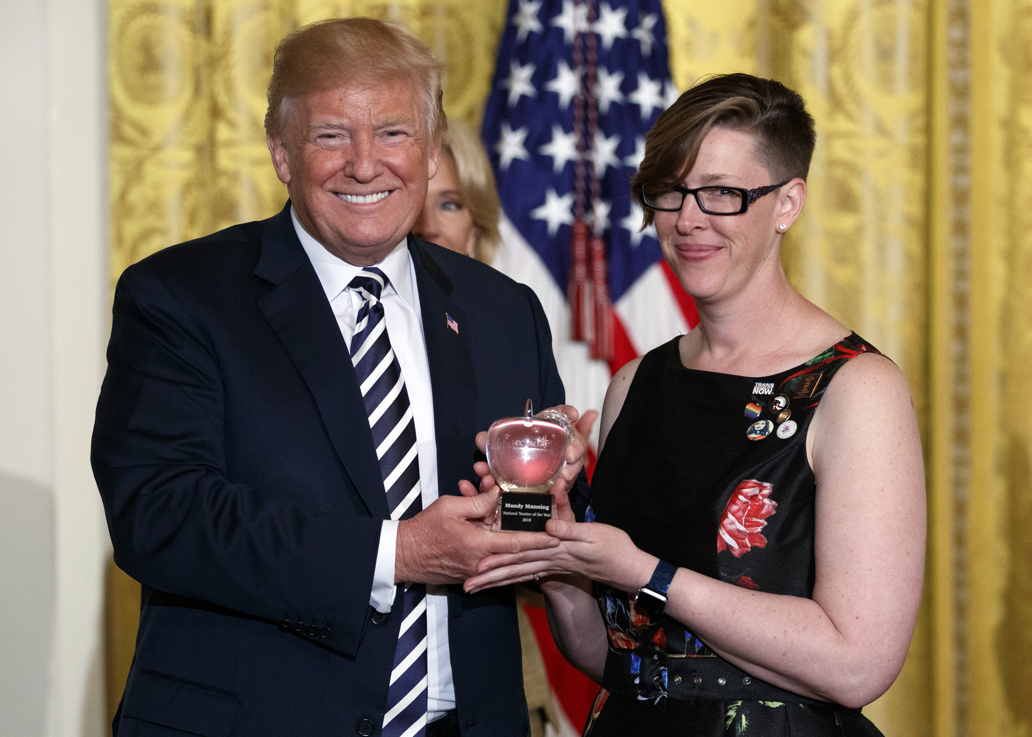 Mandy Manning, National Teacher of the Year award winner, gives Trump  letters from refugee students - Washington Times