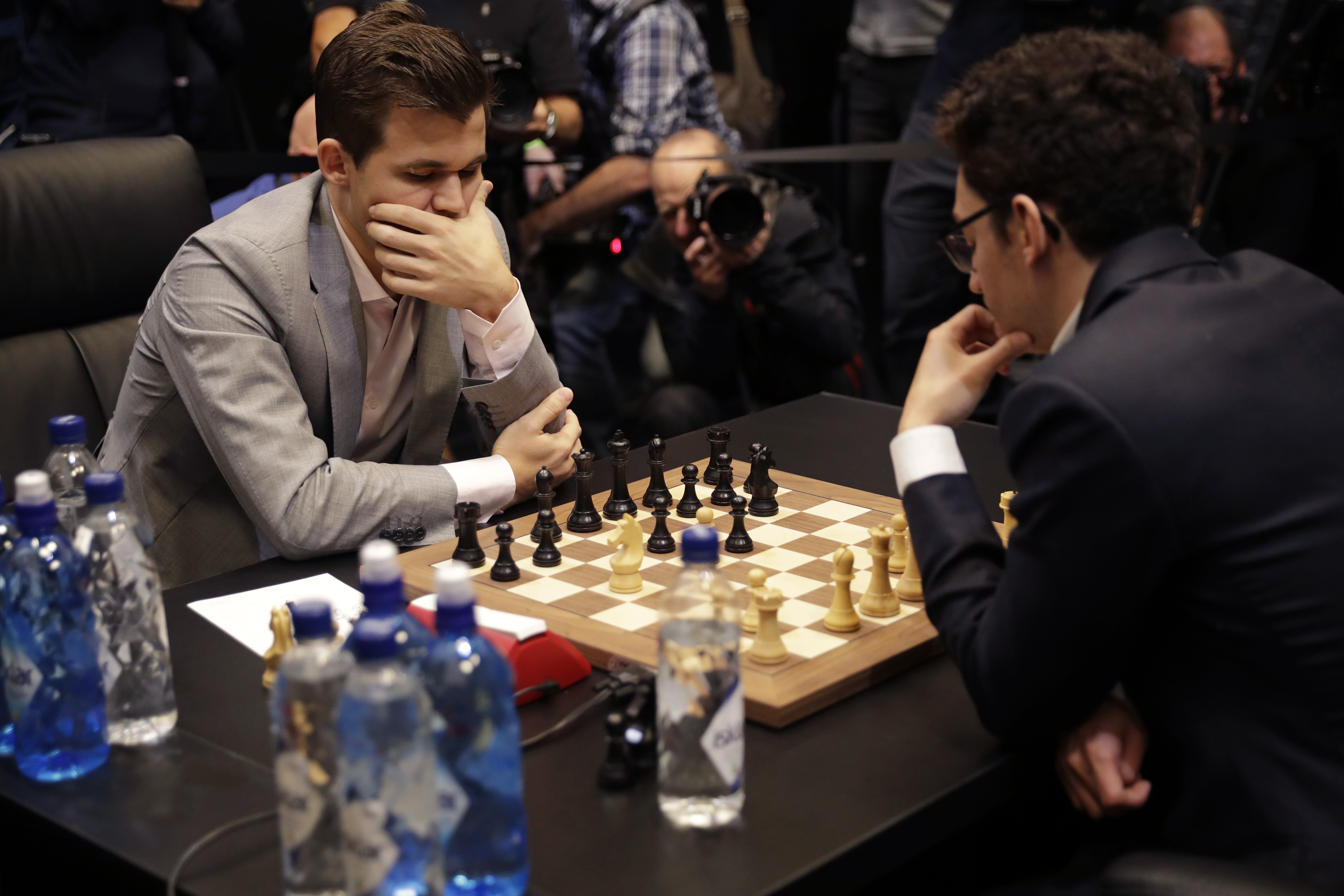 Magnus Carlsen admits nerves after high-wire draw with Fabiano Caruana, World Chess Championship 2018