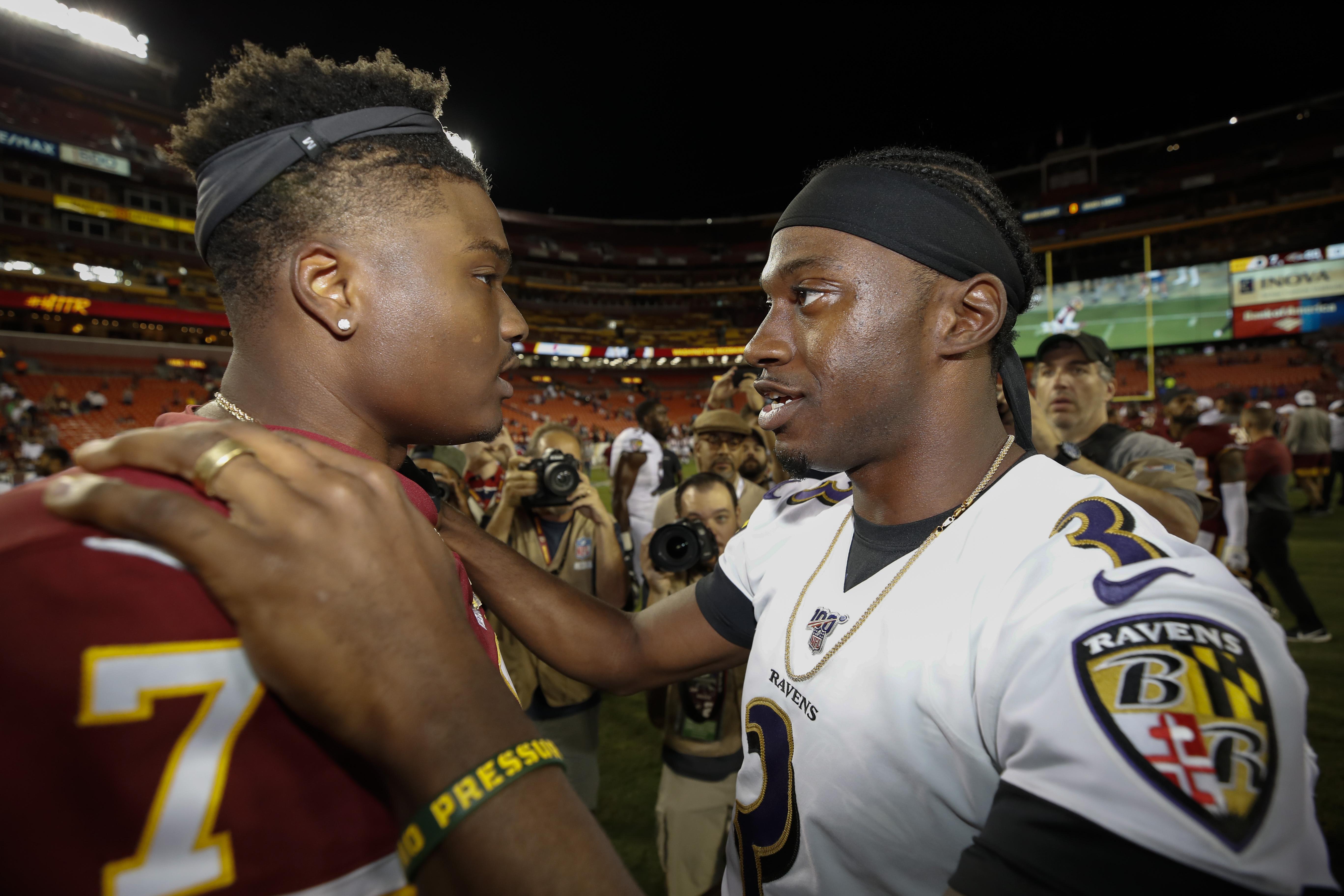 Dwayne Haskins throws two interceptions in preseason debut with