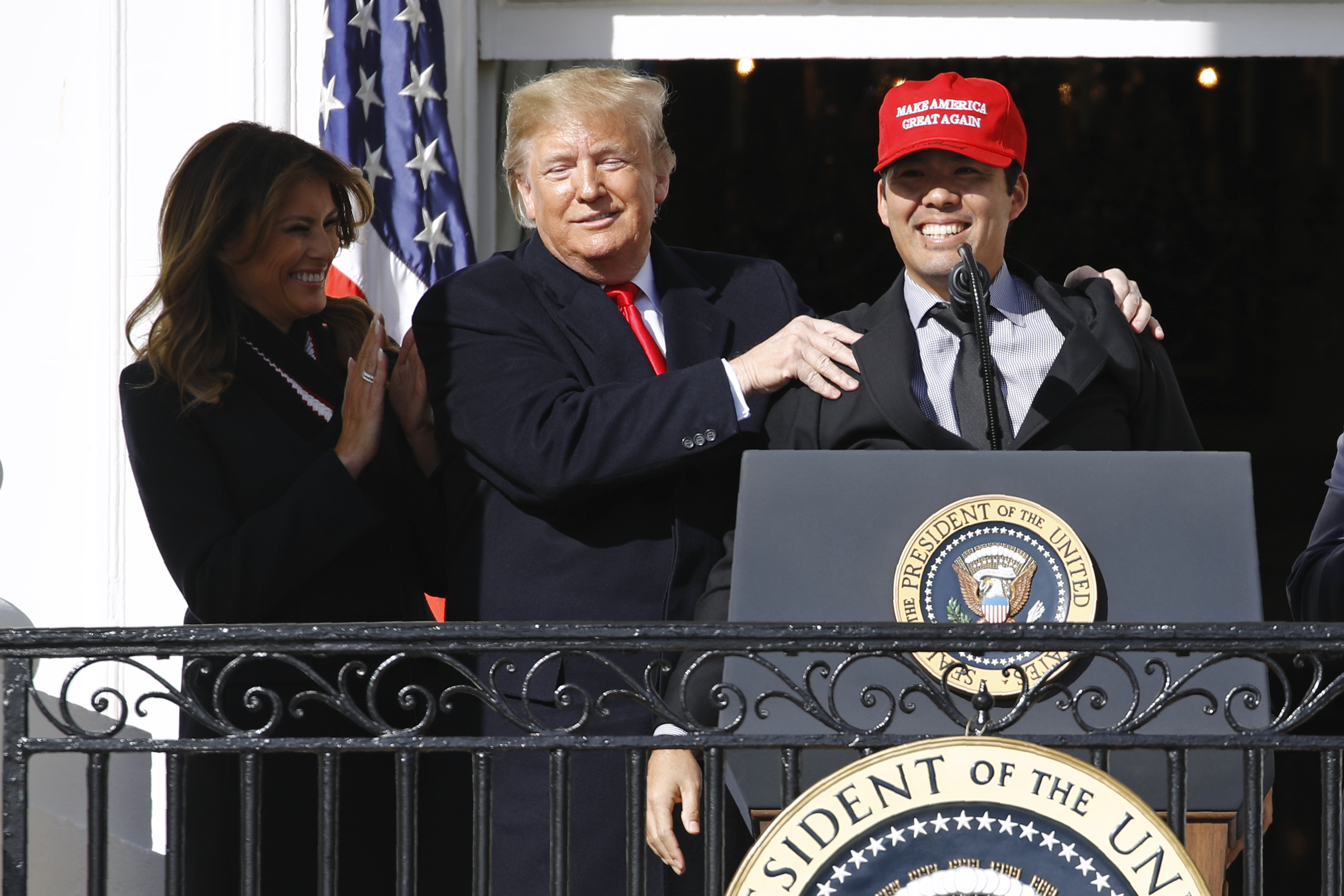 The Washington Nationals Gave Trump A Jersey At The White House. He  Provided A Hug