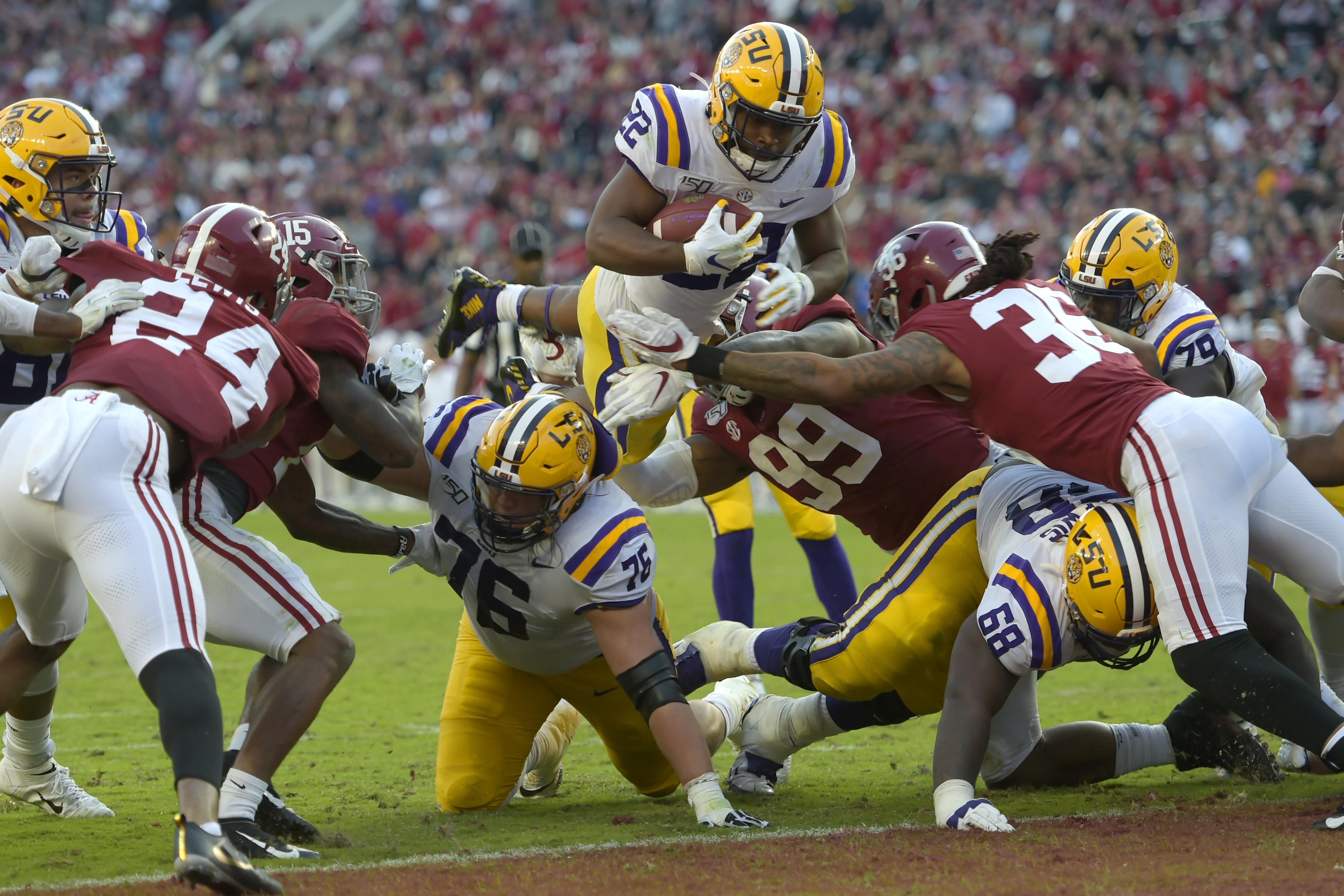 LSU's 5-foot-9 Clyde Edwards-Helaire towered over Alabama