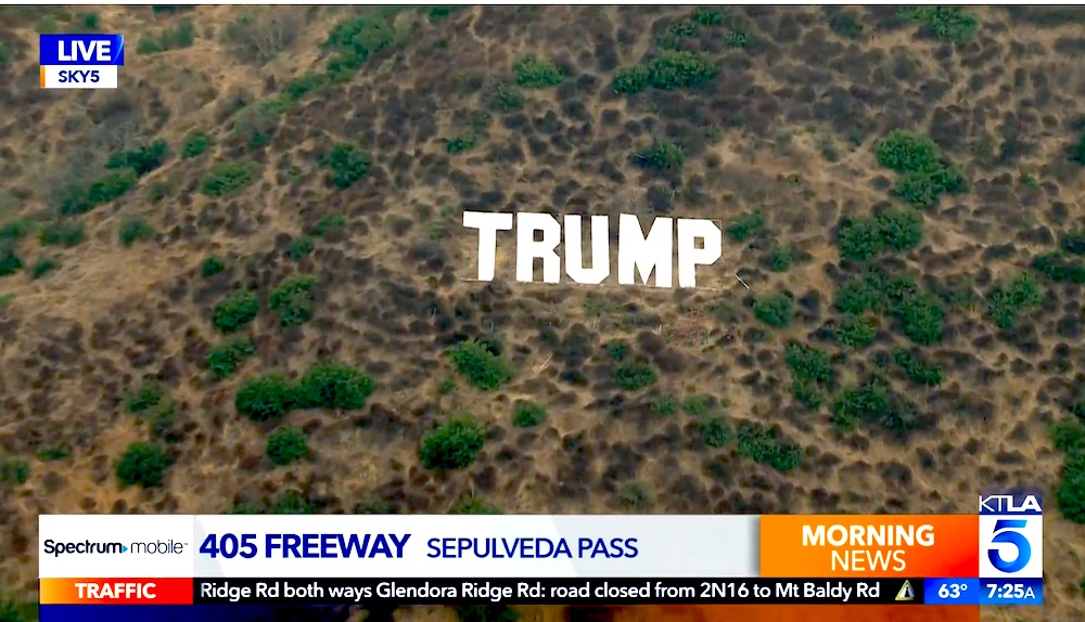 Los Angeles dismantles pro-Trump Hollywood sign-style letters near highway