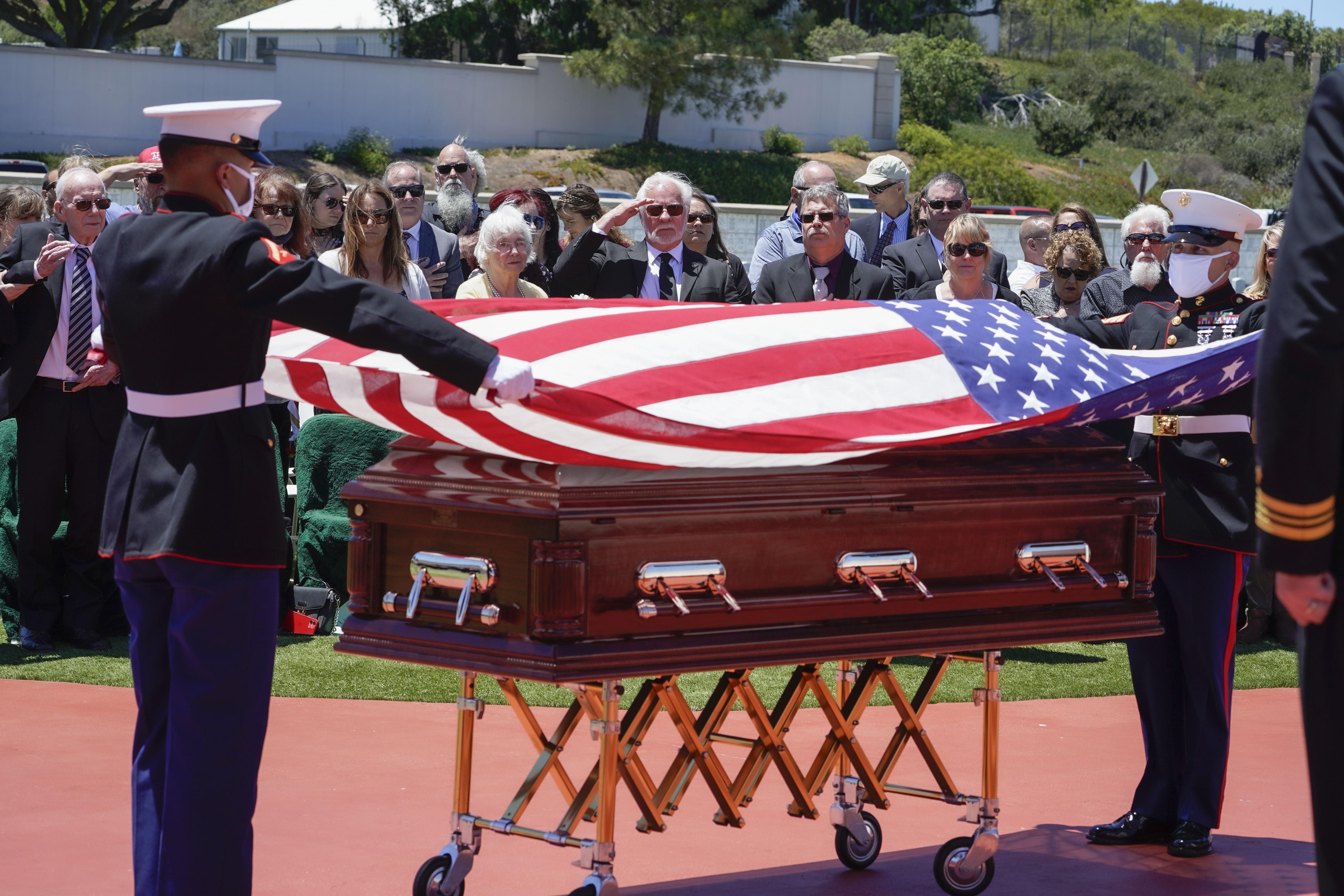 American flag on best sale coffin