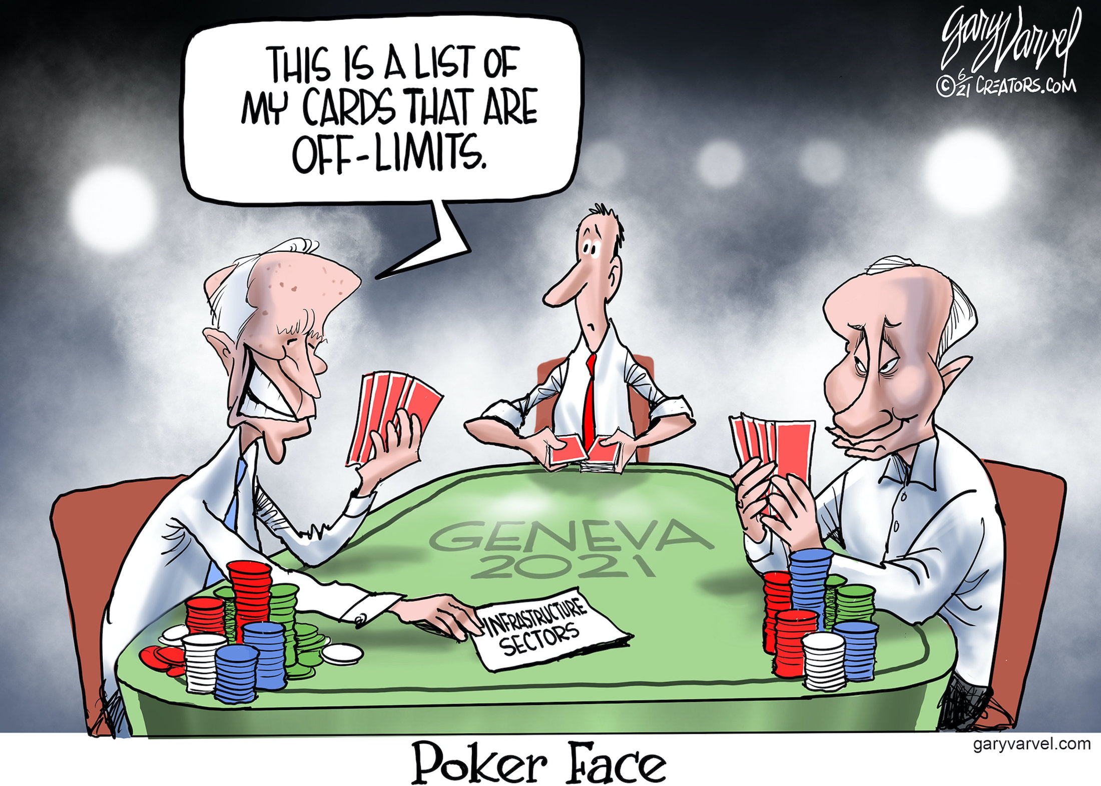 Political Cartoons - Around the World - Poker Face - Washington Times