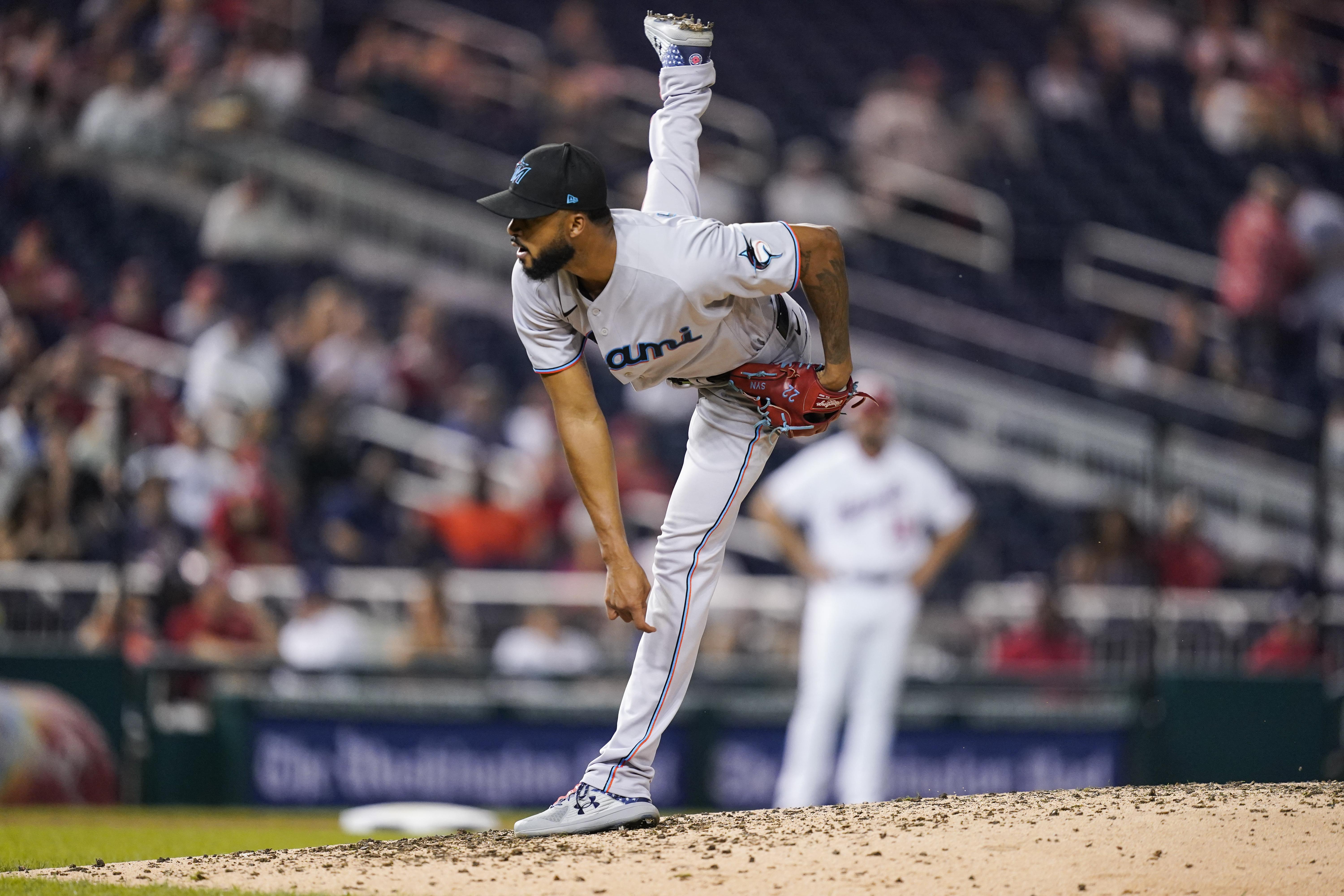 This is a 2021 photo of Sandy Alcantara of the Miami Marlins