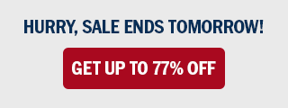 Hurry, sale ends tomorrow! Get up to 77% off.