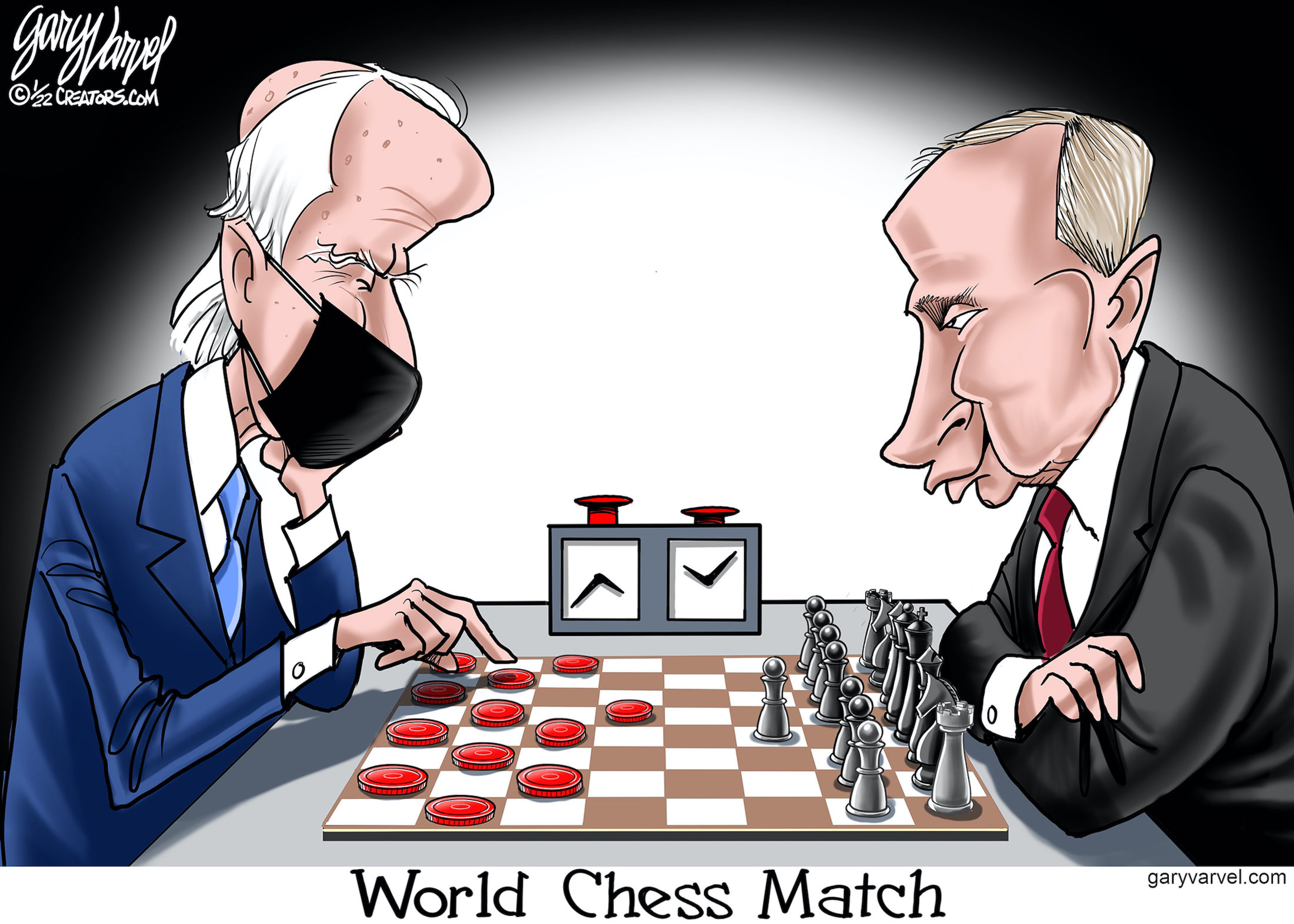Political Cartoons - Tooning into Sleepy Joe Biden - World Chess Match - Washington Times