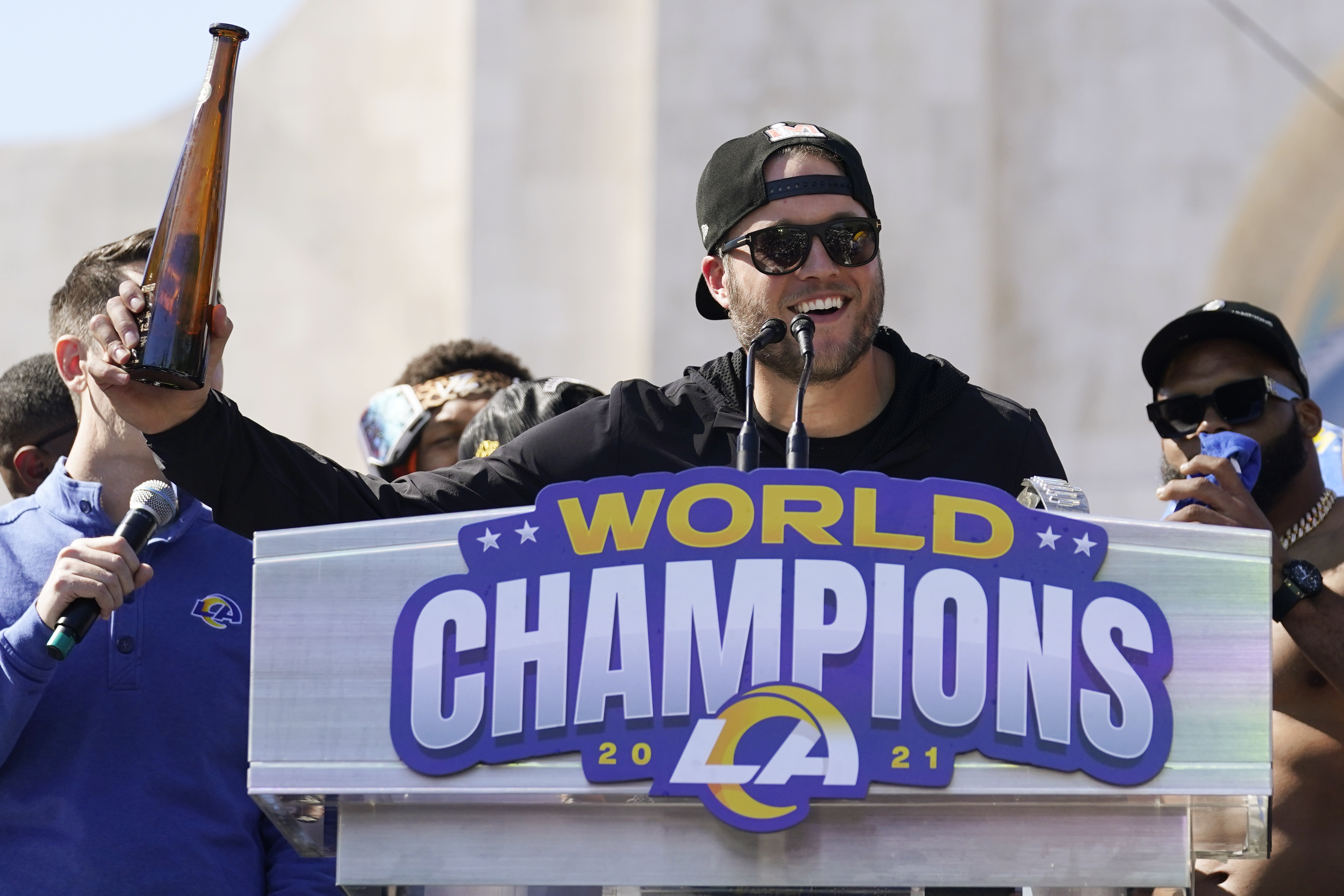 Matthew Stafford on photographer's fall at Super Bowl parade: 'Wish I had a  better reaction in the moment