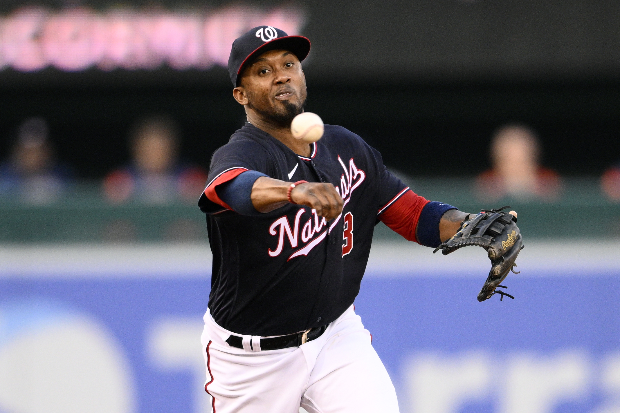 Washington Nationals' Dee Strange-Gordon follows through on a