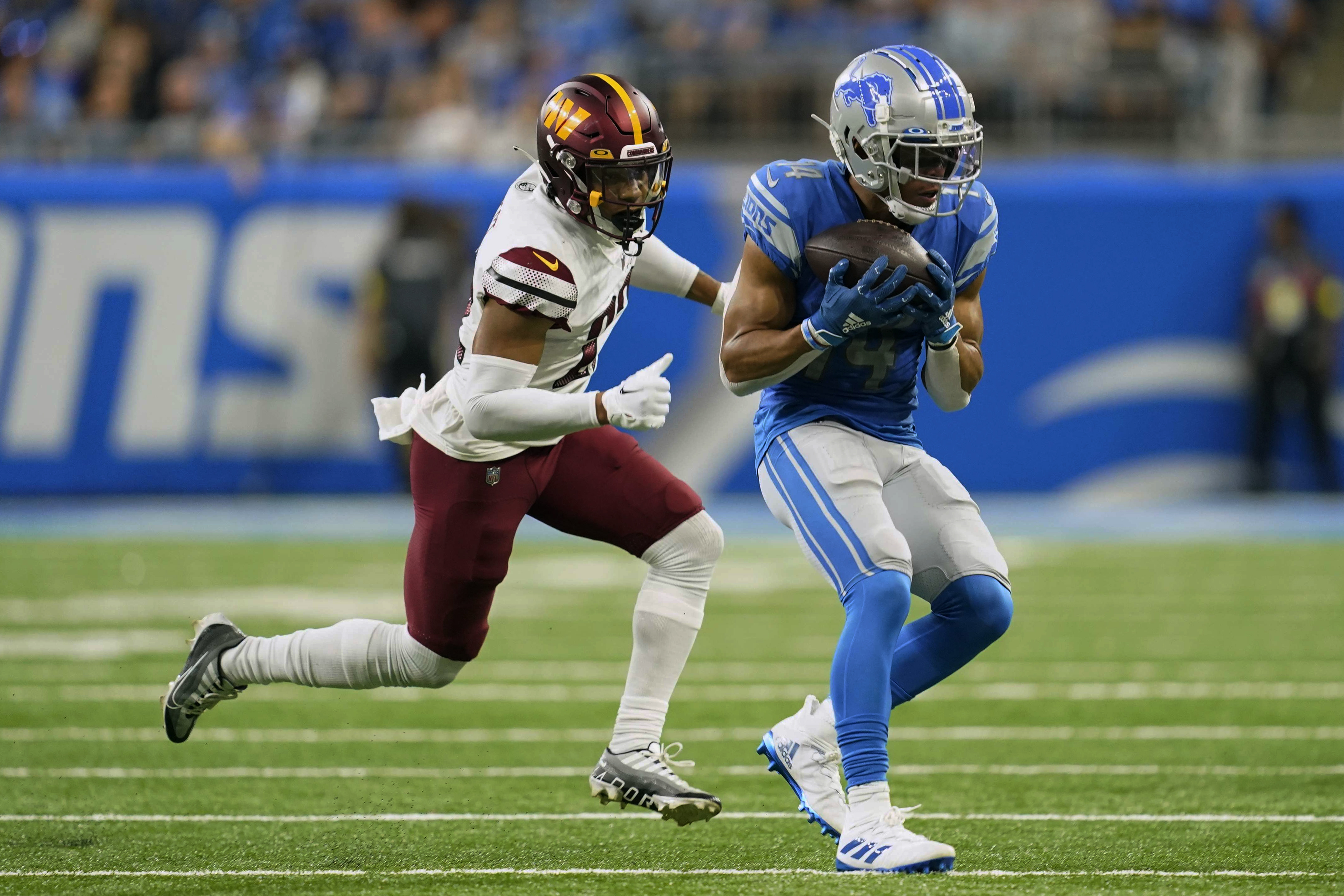 Washington Commanders safety Darrick Forrest (22) runs during an NFL  football game against the Tennessee Titans, Sunday, October 9, 2022 in  Landover. (AP Photo/Daniel Kucin Jr Stock Photo - Alamy