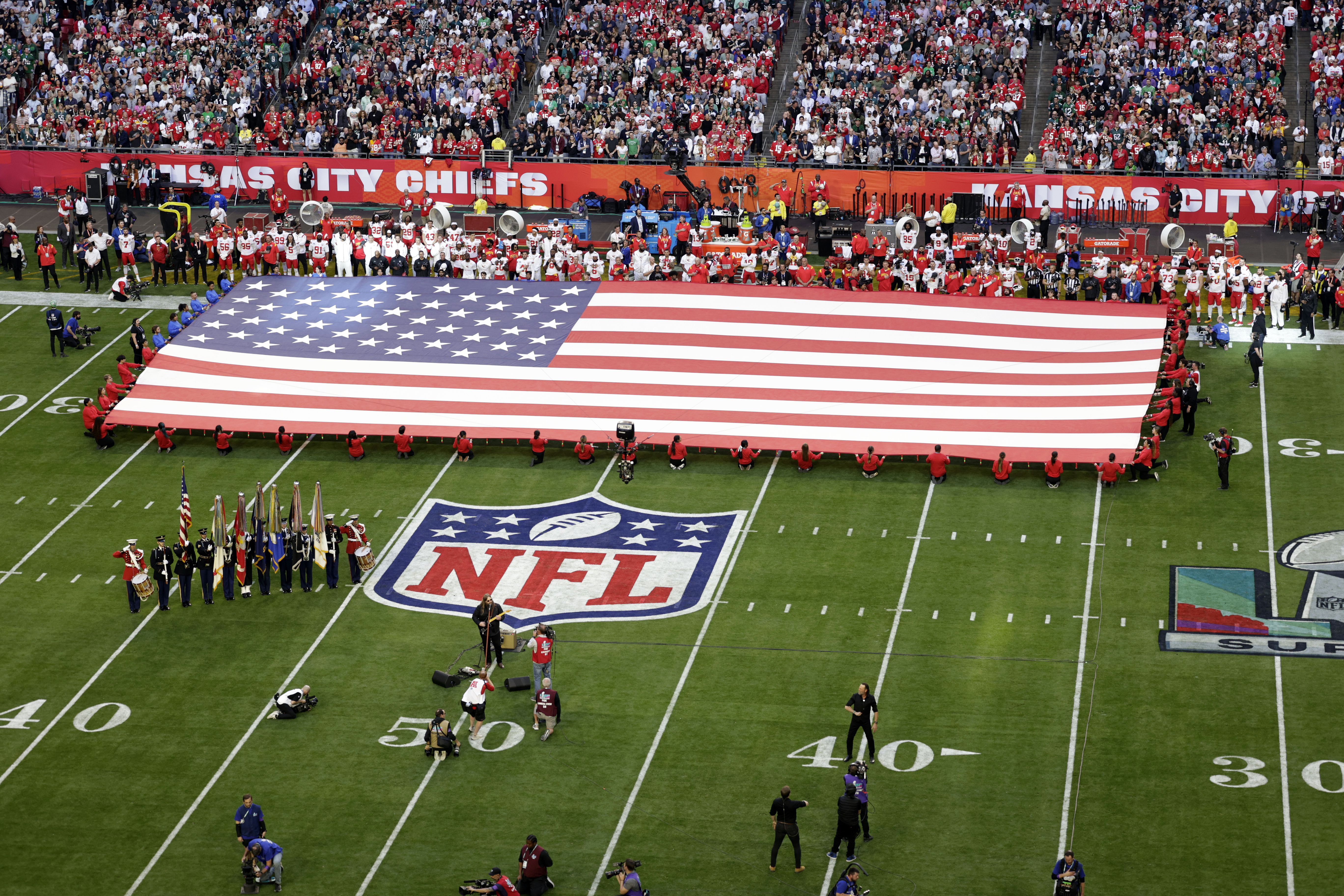 Flags fly during Under the Lights championship