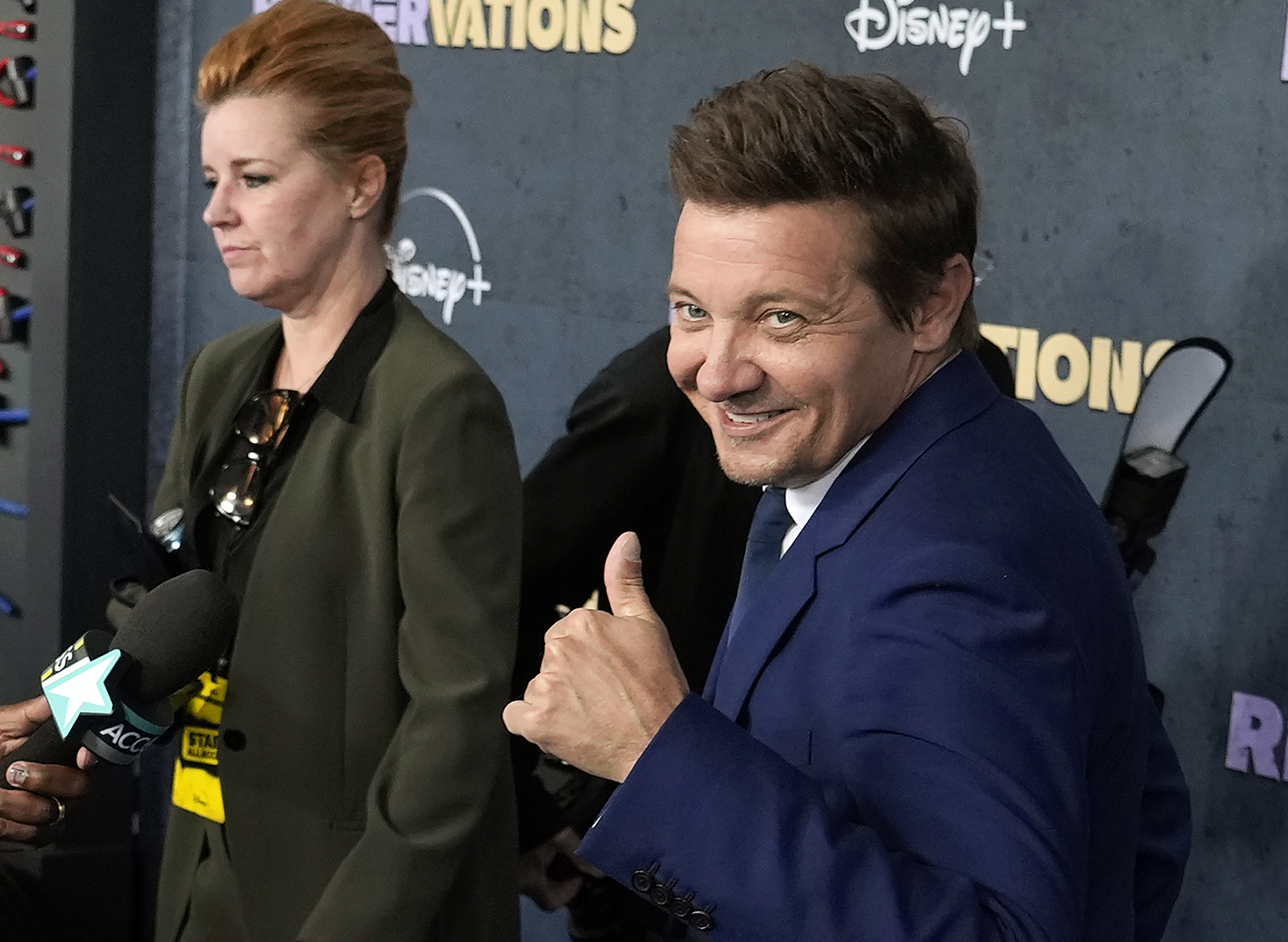 Jeremy Renner attends premiere for new series, months after snowplow  accident