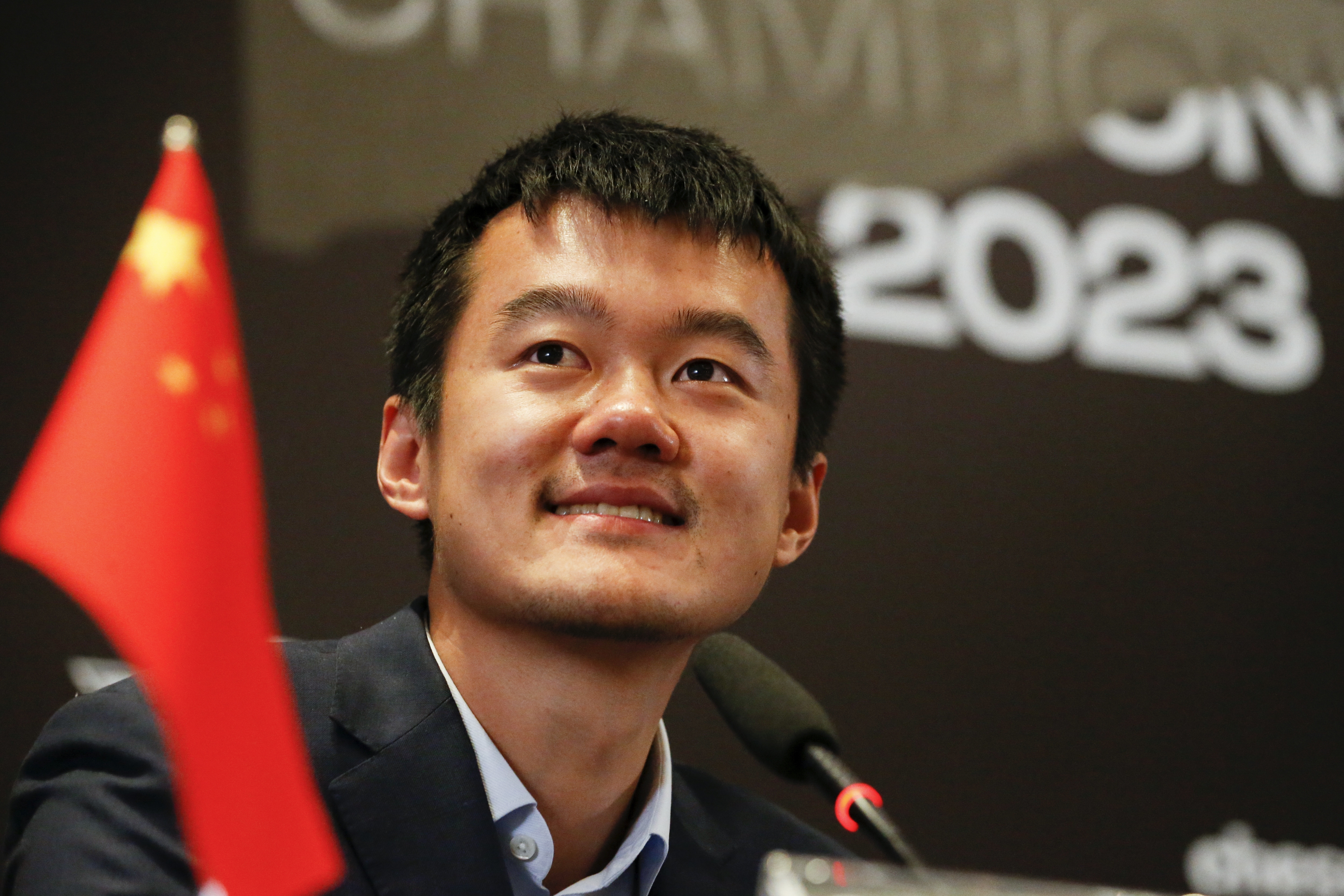 Russia's Ian Nepomniachtchi plays against China's Ding Liren during their  FIDE World Chess Championship in Astana, Kazakhstan, Saturday, April 29,  2023. Ian Nepomniachtchi and Ding Liren are facing off in the final