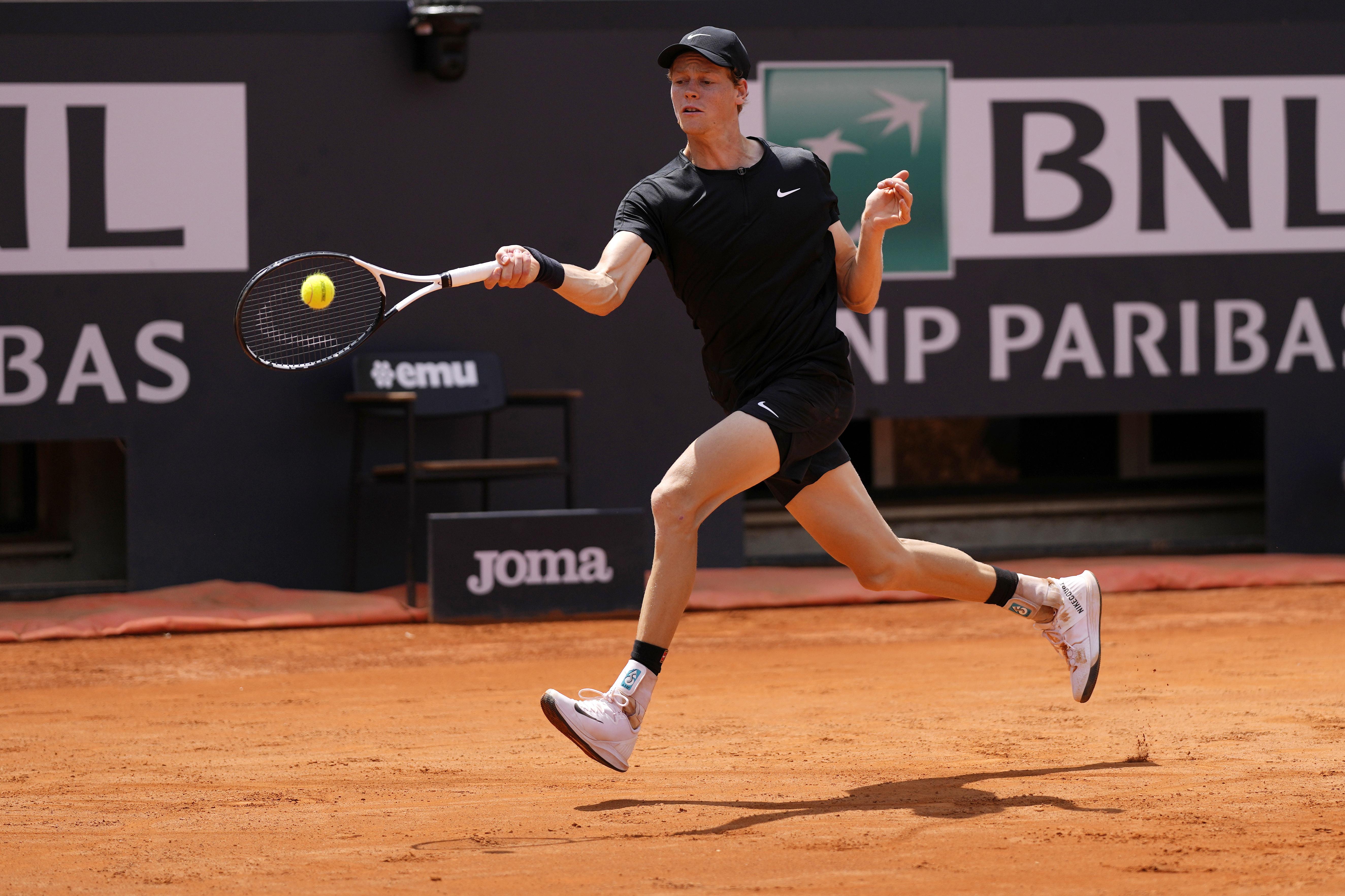 Jannik Sinner cheered on by orange-clad fans during Italian Open