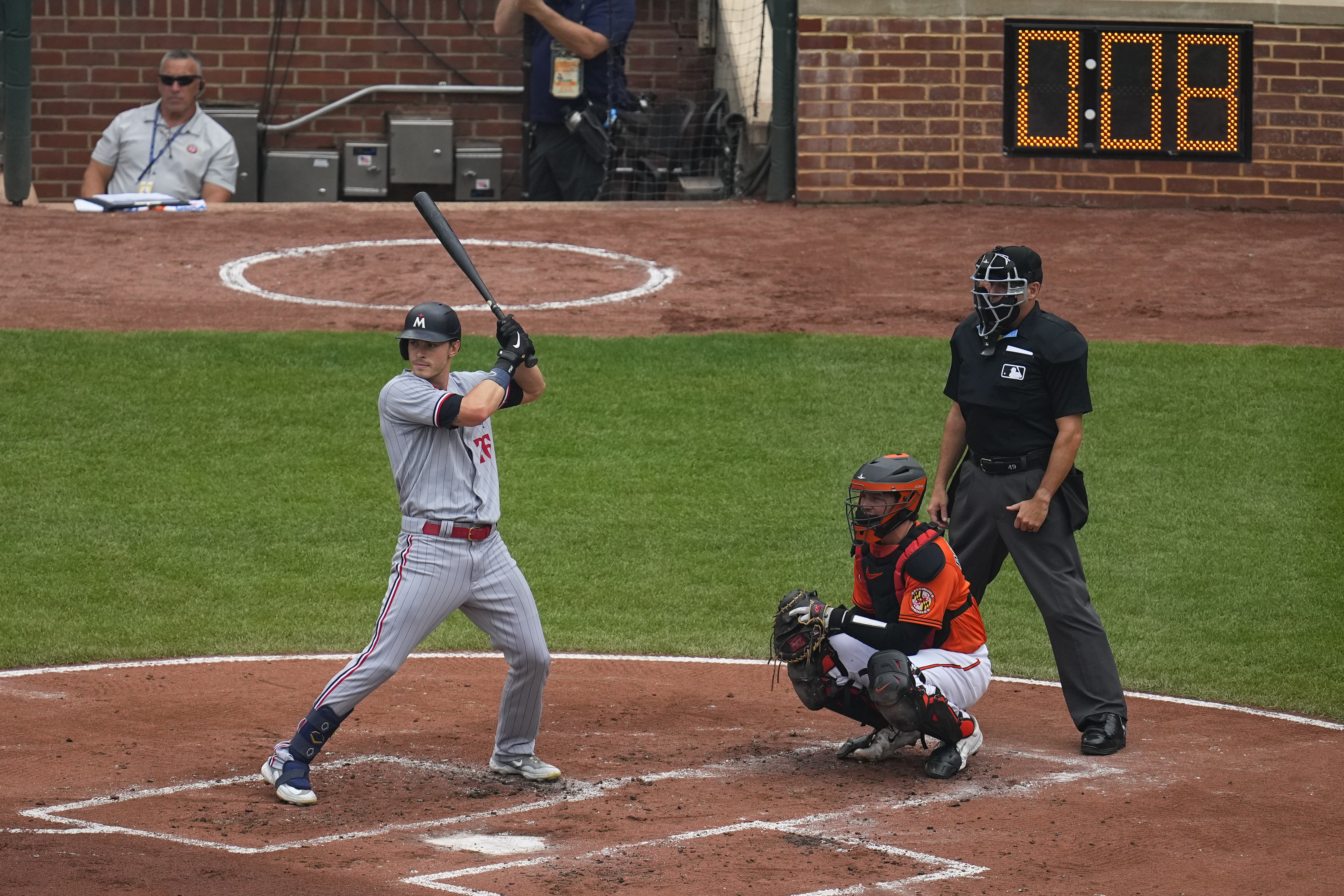 Photo: Twins Max Kepler Hits a Pitch on Opening Day 2023