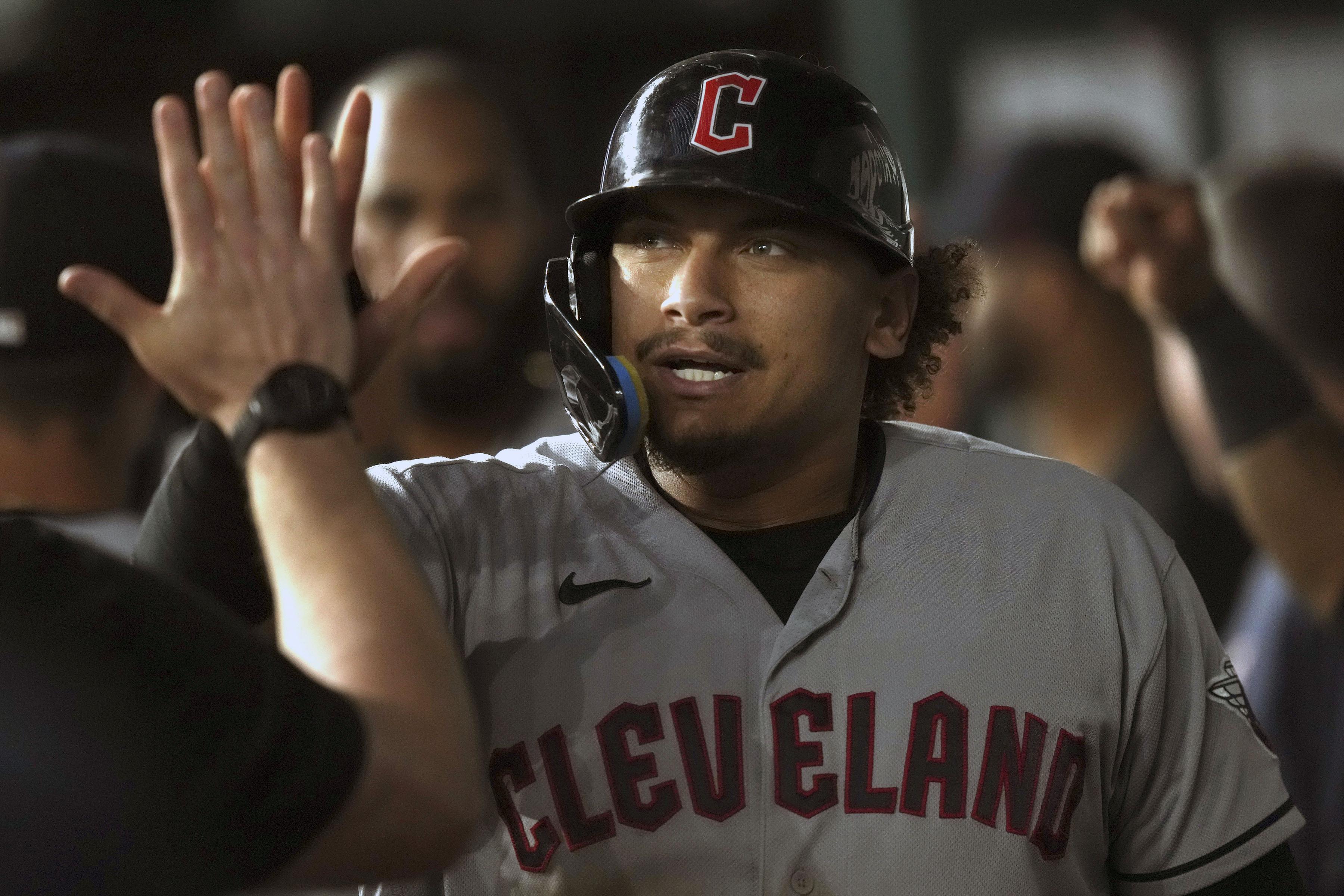 Watch: Indians' Josh Naylor carted off field after suffering