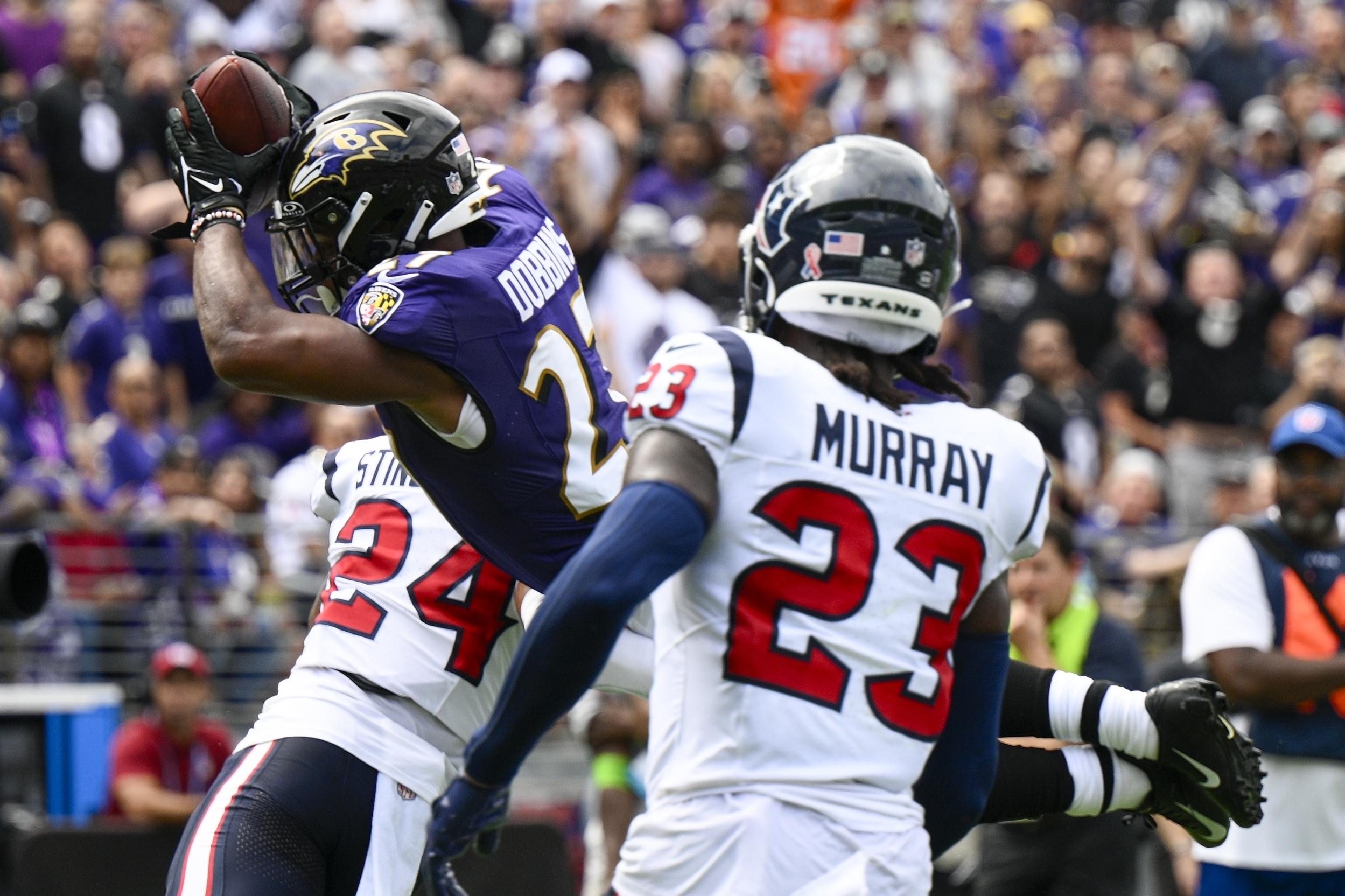 Ravens lose JK Dobbins to injury in defeat of Texans