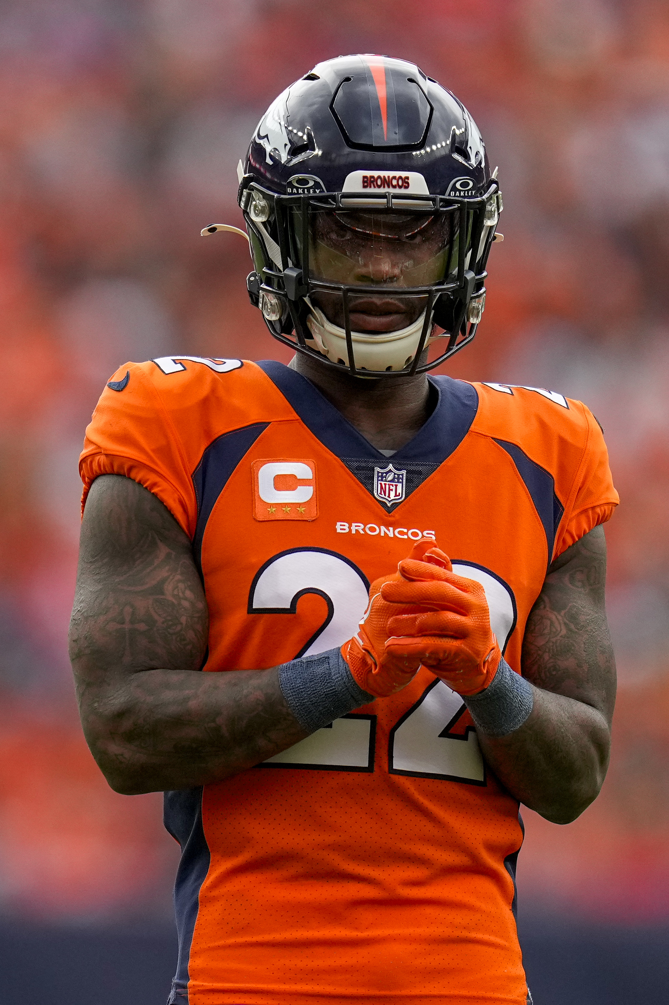 Denver Broncos safety Kareem Jackson (22) during an NFL football