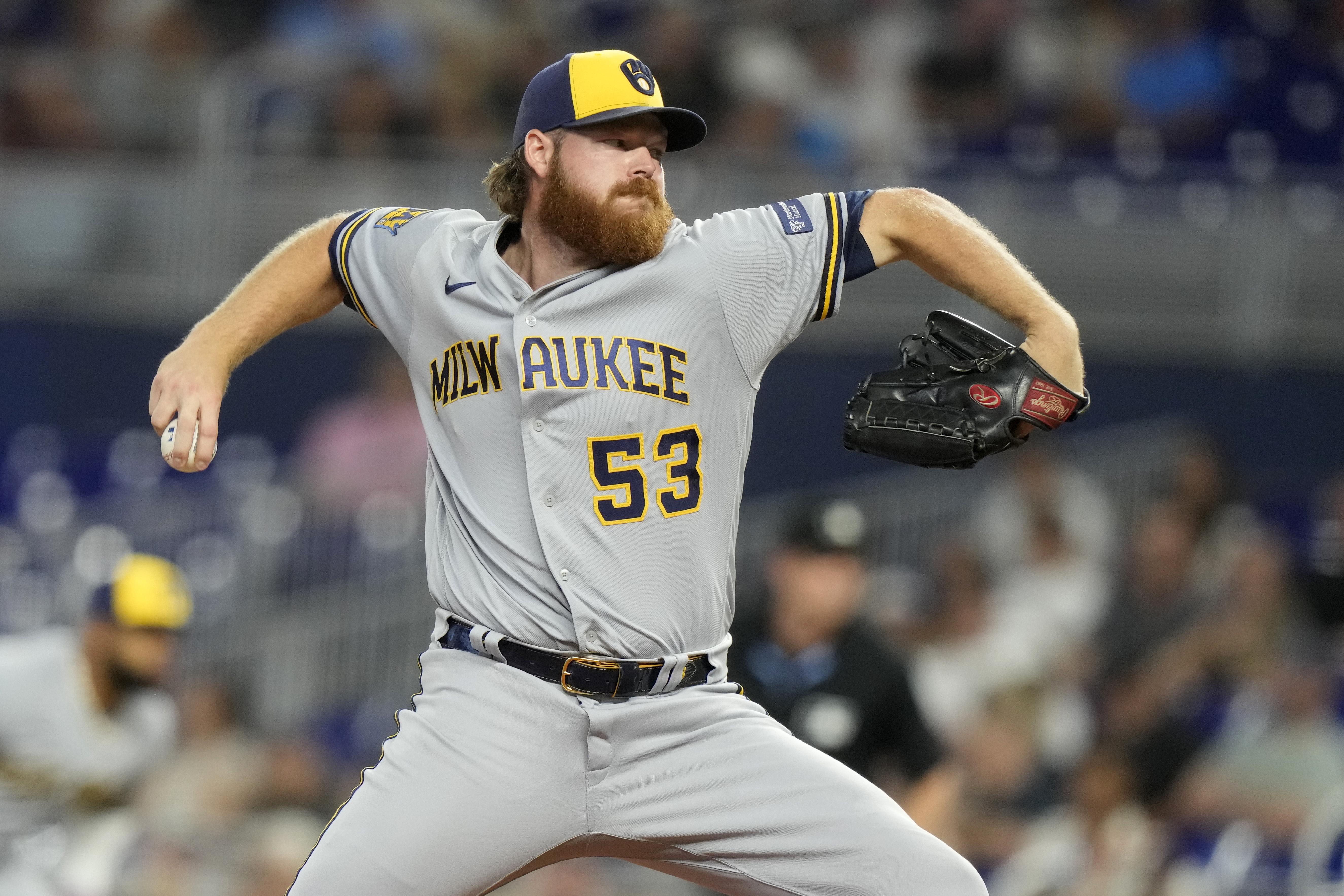 Brandon Woodruff pitches seven scoreless innings to lift NL