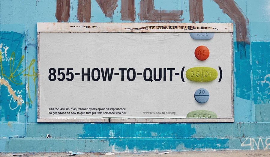 855–HOW-TO-QUIT billboard, Downtown Los Angeles (Tom Kubik, 2024) (sponsored)